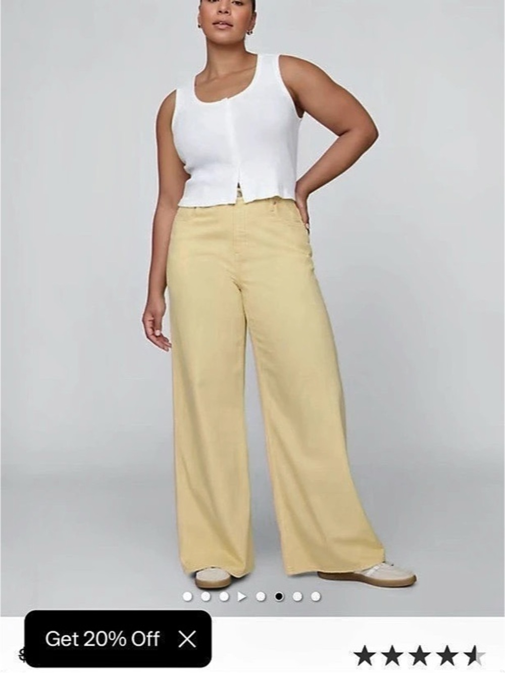Gap High Rise Stride Wide-Leg Ankle Jeans Women's Wide Leg Pants in Yellow